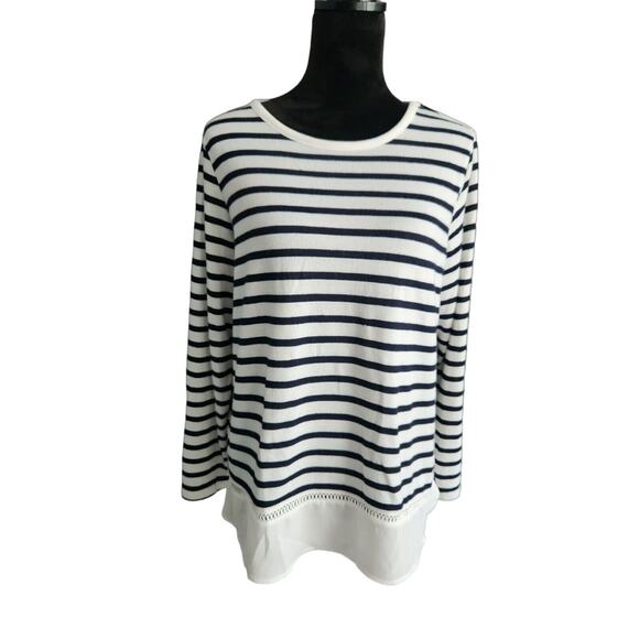 C.D.Daniels Tops - Women’s shirt C.D.DANIELS size L striped long sleeve pullover top Pre-own (fs55)